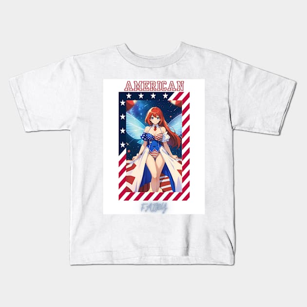 Patriotic Sky Fairy Kids T-Shirt by D'Lux Designs